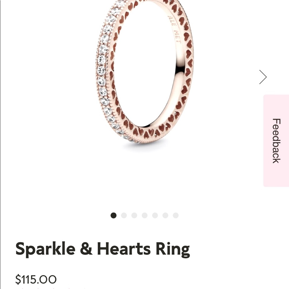 Pandora Sparkle and Hearts Ring size 7